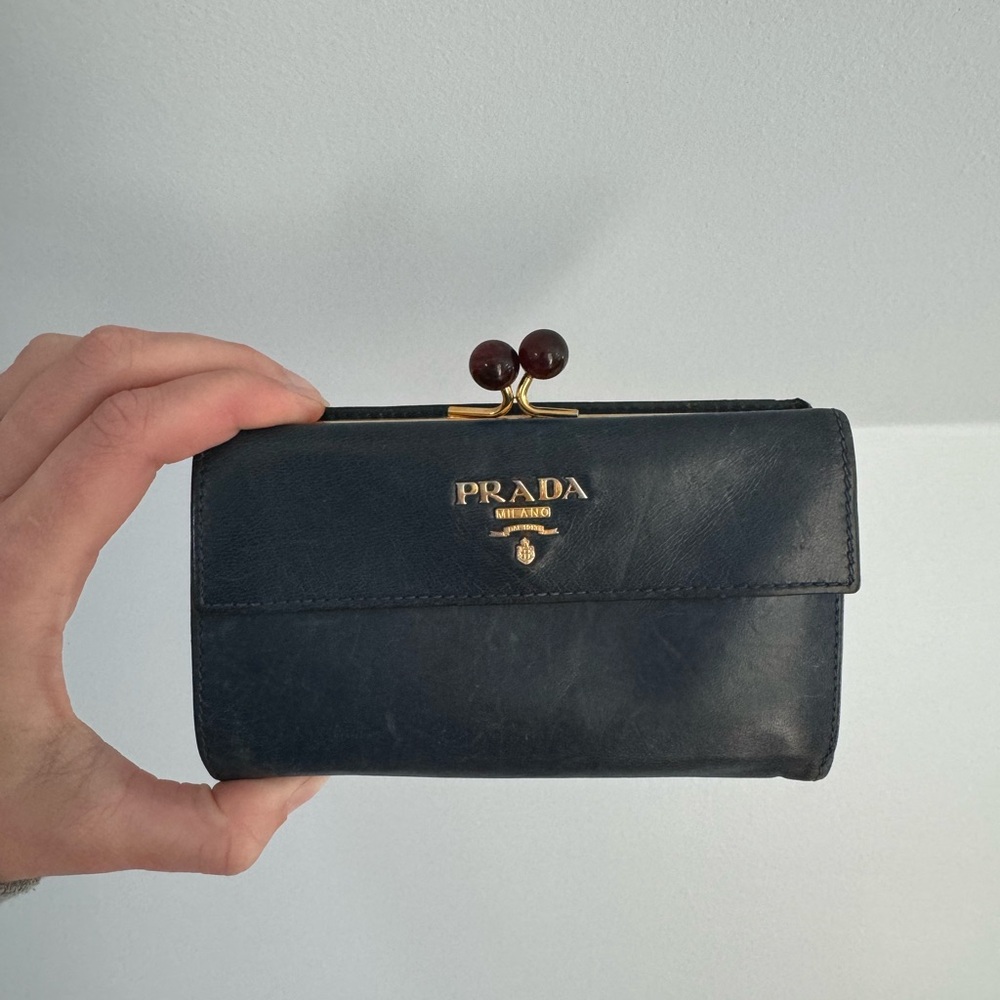 Vintage Prada Black Leather Wallet